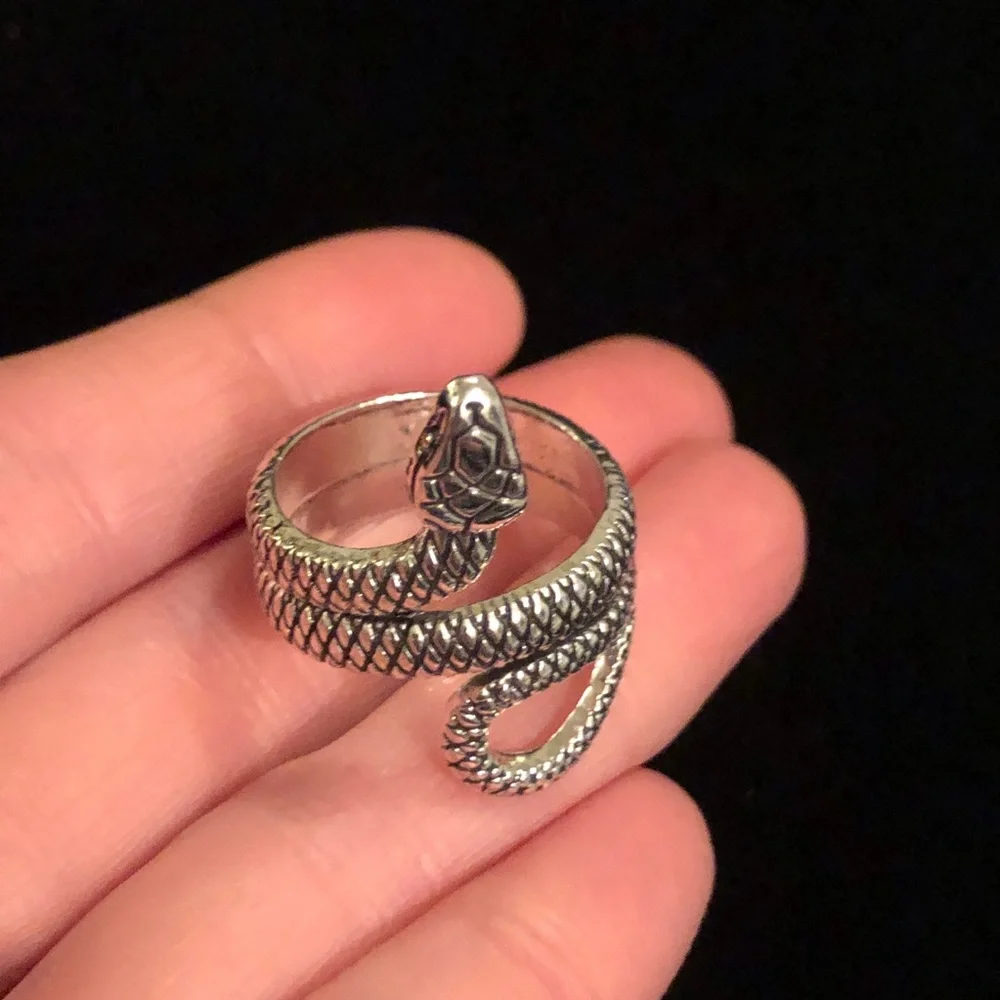 Silver Tone Snake Ring